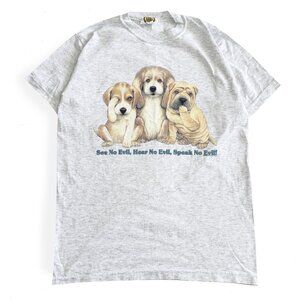 📦 Vintage Dog T-Shirt / Secondhand Puppy Shirt / See No Evil Saying
